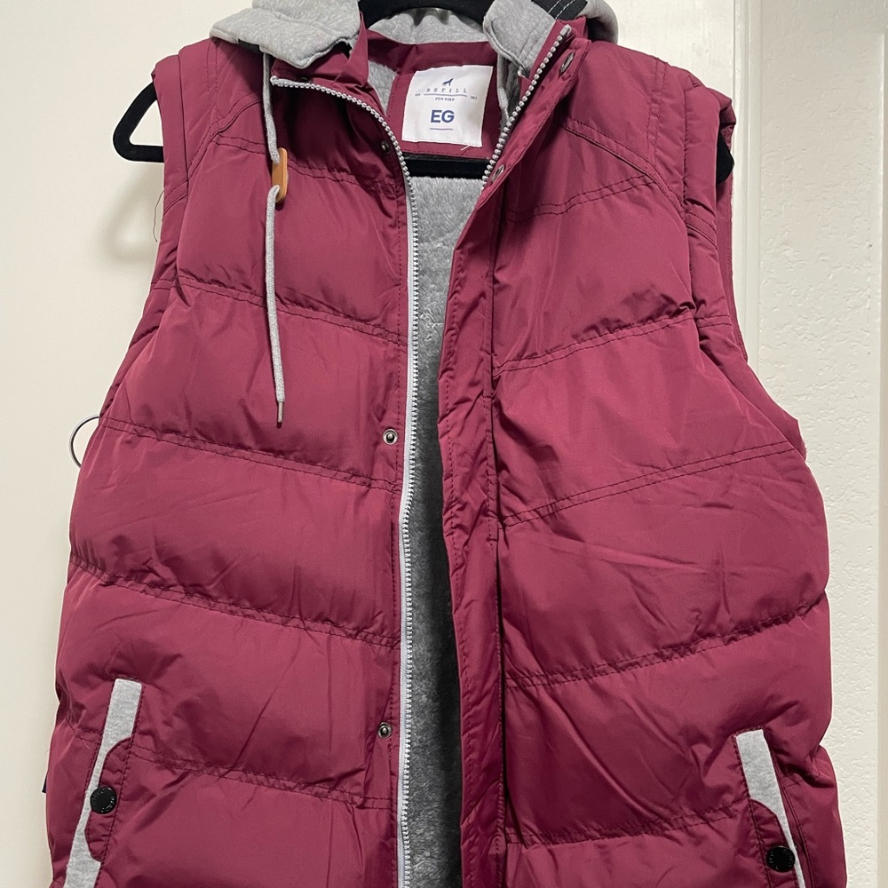 Large Puffer Vest with Hood